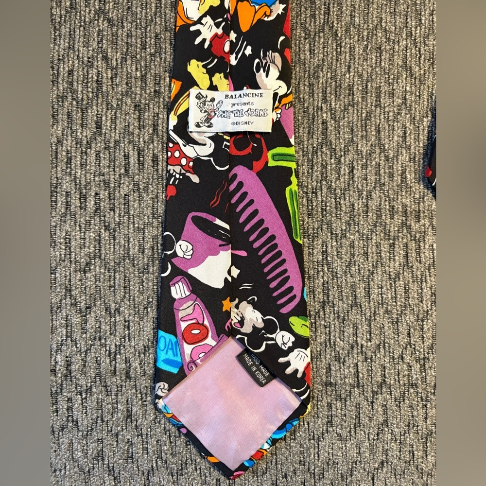 Vintage Silk Balancine Disney The Tie Works With Mickey & Friends - Picture 7 of 7
